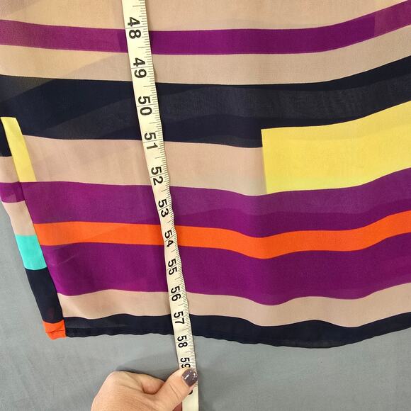 Guess Side Slit Sleeveless Maxi Dress Women Size Medium Vibrant Multicolor Scoop - Picture 13 of 15